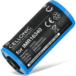 CELLONIC 1x Akku für Beleuchtung / Taschenlampe Kompatibel mit Olight Baton 3, Perun Mini, S1R Baton II, IMR16340 - (680mAh, 3.7V)