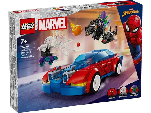 LEGO 76279 Spider-Mans Rennauto & Venom Green Goblin - Bauen Sie das spannende Rennauto von Spider-Man und Venom! Mit 227 Teilen und 2 Minifiguren fördert es die Kreativität von Kindern ab 7 Jahren. Ideal für LEGO-Fans und Superhelden-Abenteuer.