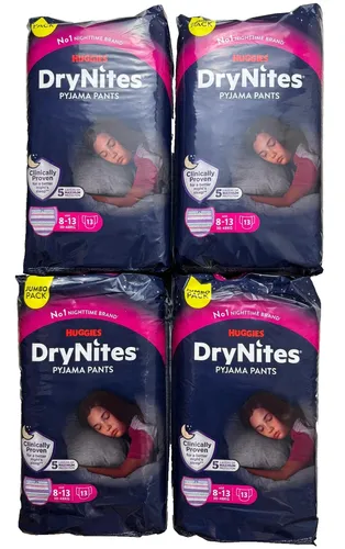 Huggies DryNites Pyjama Pants Mädchen 8–13 Jahre 52 Stk. – Nachtwindeln