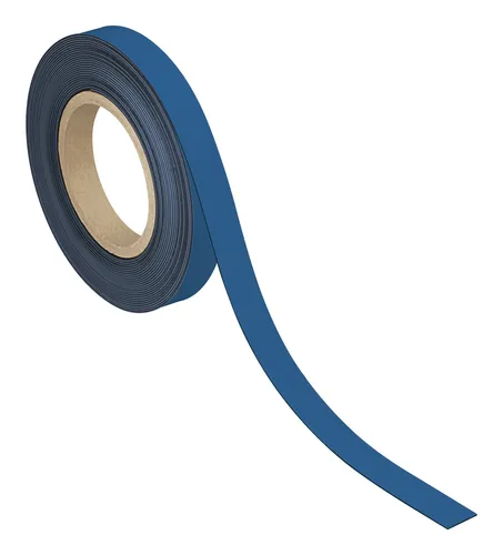 Maul Magnetband 65243, blau - Beschriftbares Kennzeichnungsband - Organisationsmittel: 1mm starkes, 20mm breites Magnetband, ideal für wechselnde Kennzeichnungen auf Metalloberflächen. Kunstoffbeschichtet, abwischbar und individuell zuschneidbar.