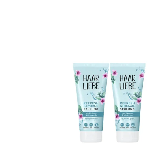 2x200ml Haarliebe Spülung Conditioner Refresh & Hydrate Hyaluron & Minzextrakt