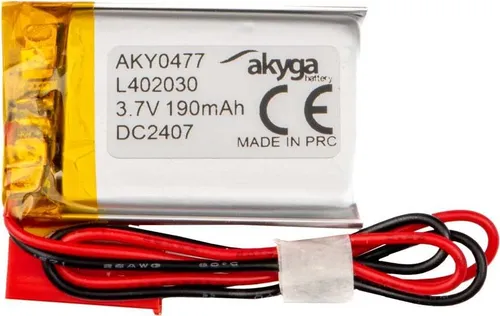 Li-Po Akku LP402030 Akyga AKY0477 3.7V / 190mAh PCM JST 2-Pin Stecker 150mm