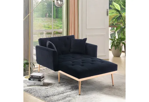 Odikalo Schlafsofa Chaiselongue Loungesofa Sessel Polstersofa Velvet/Teddy Mehrfarbig