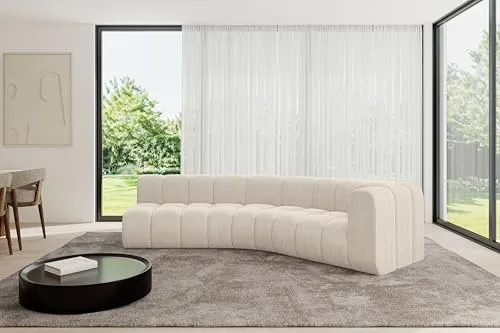 ALTDECOR Modulares Sofa Ecksofa in L-Form Corner modular Sofa Eckcouch Couch Wohnlandschaft Cauchsofa Bodensofa Polstersofa Karex-L1-308x194x70 cm Beige