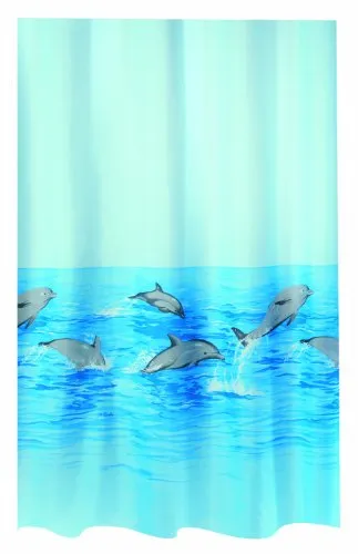 Spirella Nemo Acqua Polyester-Duschvorhang 180x180 cm in blau von Spirella