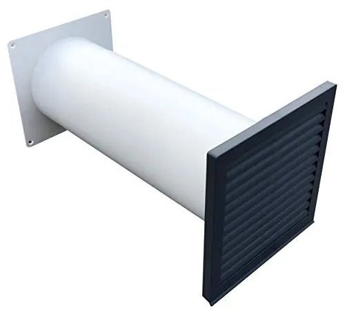 Teleskopkanal-Lüfter Gitter anthrazit Anschluss lüftungsrohr DN 100