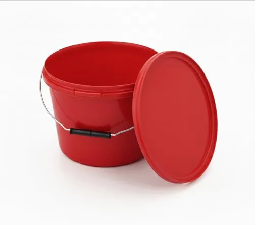 BenBow Eimer mit Deckel 10l rot - Eimer für die vielseitige Aufbewahrung, lebensmittelecht und luftdicht, ideal zum Marinieren oder als Wasserbehälter. Stabil und stapelbar für platzsparende Lagerung.