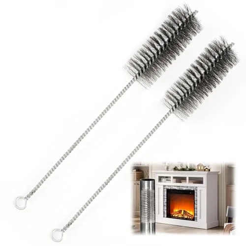 2er Set Ofenrohrbürste Ø 40 Mm, Universelle Kaminbürste Und Reinigungsbürste Für Schwer Zugängliche Ecken, Kaminofen, Pelletofen Und Holzofen, 30 Cm Länge Für Gründliche Reinigung Rohrreinigungsbürste