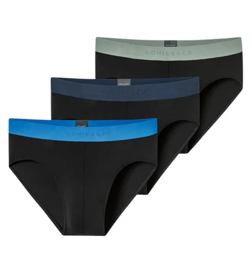 Schiesser Herren 3 Pack Slips aus Bio Baumwolle - Herren-Slips im praktischen Multipack, aus 95% Bio-Baumwolle, mit sportlichem Logo-Webgummibund und bequemen Beinausschnitten für optimalen Tragekomfort.