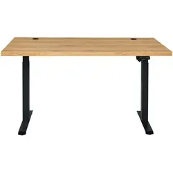 Mid.you Schreibtisch Eiche, höhenverstellbar, U-Form, 160x72-120x77 cm - Eleganter Mid.you Schreibtisch in Eiche, höhenverstellbar mit praktischem Kabeldurchlass. Ideal für Ihr Arbeitszimmer und flexibel anpassbar für maximalen Komfort.
