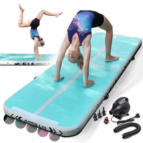 Apollo Air Mat Pro - Aufblasbare Gymnastikmatte für Indoor und Outdoor - Sportmatte für Gymnastik, Yoga und Pilates, bietet optimale Dämpfung und Geräuschreduzierung. Schnell einsatzbereit mit elektrischer Pumpe, platzsparend und ideal für Kinder und Erwachsene.