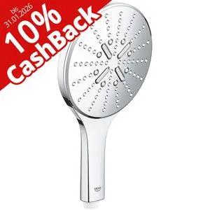 Grohe Rainshower Handbrause 26553000 - Handbrause mit 3 Strahlarten und innovativem DripStop, sorgt für ein perfektes Duscherlebnis und ist kompatibel mit allen Standard-Brauseschläuchen.