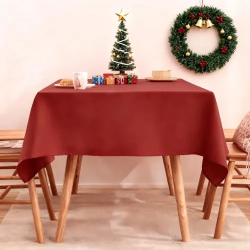BALCONY & FALCON Tischdecke 140x240 cm Rot Rechteckig Leinenoptik Fleckschutz