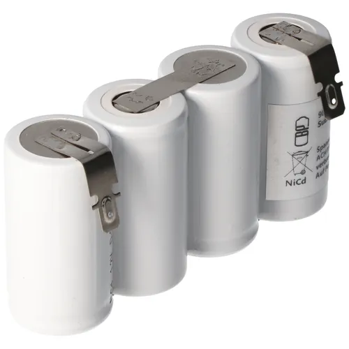 AccuCell Notleuchtenakku NiCd 4,8V 1800mAh F1x4 Sub-C mit Faston-Anschluss ersetzt 4,8 V Akku