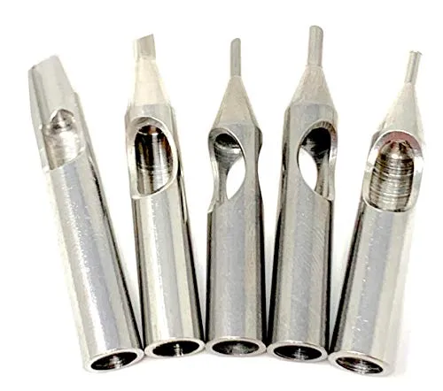 INKgrafiX® Edelstahl Tattoo Spitze - TIP - Studio Profi DE - Mehrwegspitze Tips - Studio Profi (7Rund)