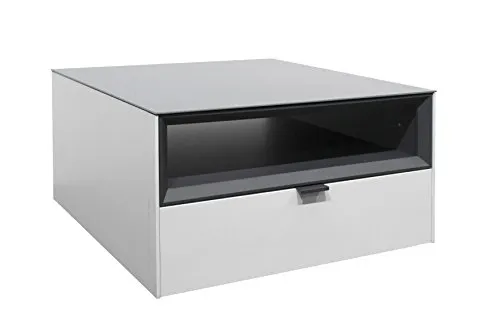 Moderner Couchtisch in Weiß Matt und Anthrazit Matt