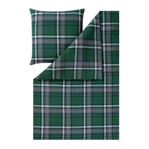 ESTELLA Kuschelflanell Bettwäsche Hannes tanne 135x200 cm in grün von ESTELLA