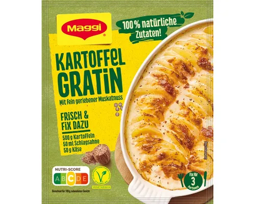 MAGGI Saucen, Maggi Fix für Kartoffel Gratin mit fein geriebener Muskatnuss 43g