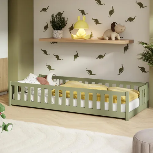Kids Collective Kinderbett Bodenbett 90x200 cm mit Rausfallschutz
