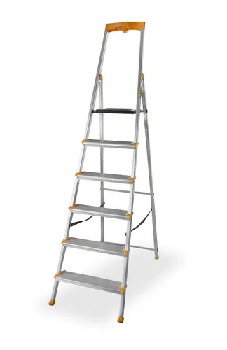 Drabest, Aluminium-Leiter, einseitig, 6 BREITE Stufen, MAX 150 KG