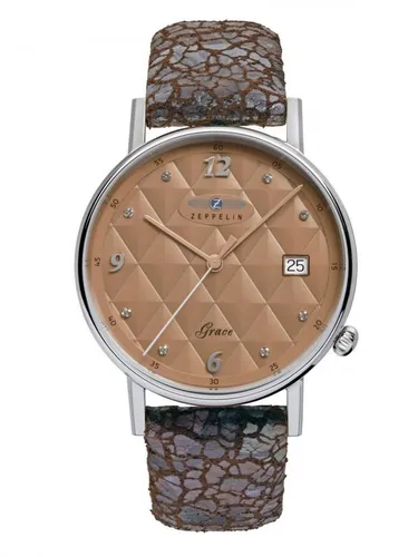Zeppelin Damenuhr Serie Grace Lady ETA Quarz Datum Lederband 7441-5