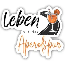 Spreadshirt Leben Auf Der Aperolspur Aperol Alkohol JGA Sticker Aufkleber, 10 x 10 cm, Mattweiß - Weiß