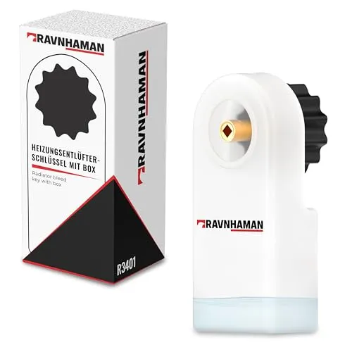 RAVN HAMAN Heizungsentlüfter mit Auffangbehälter - Thermostate für effizientes Heizen – Der 5 mm Heizungsentlüfter sorgt für höhere Heizleistung und spart Energiekosten, während der Auffangbehälter für saubere Arbeit ohne Spritzwasser sorgt.