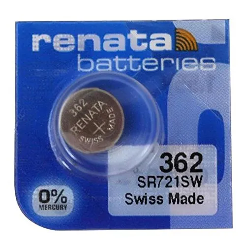 Renata Uhrenbatterie - Swiss made Cells Silberoxid 0% Quecksilber Knopfzellen 1.55V Renata Batterien des langen Lebens 362 ( SR721SW ) 2 x