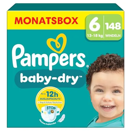 Pampers Baby-Dry Größe 6, 148 Windeln von Pampers