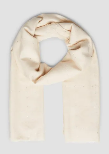 s.Oliver Schal Tuch, Breiter Schal mit umlaufenden Fransen und Pailletten-Details