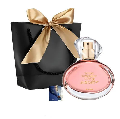 AVON Cosmetics Eau de Parfum TTA WONDER Taschenspray Bodylotion, Geschenkset, Geschenk, 3-tlg., Blumiger und holziger Duft, Pflege ritual, Hautpflege