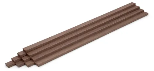 Woodsellers 10er-Set Nussbaum Holzleisten 8 x 20 x 500 mm - Massivholzleisten aus edlem Nussbaum – ideal für Möbelbau und kreative Projekte. Hochwertige, glatt gehobelte Oberflächen garantieren eine stilvolle Optik und einfache Verarbeitung.