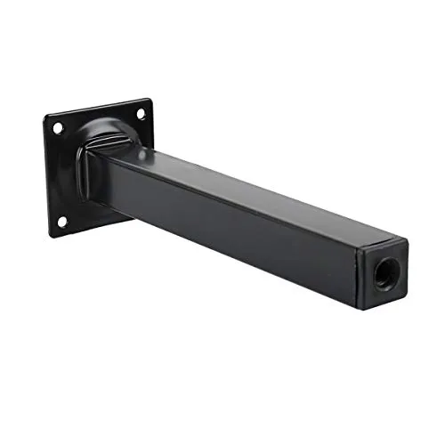 Möbelfuss Tischbein Weiß Silber oder Schwarz Eckig 600mm x 25mm x 25mm (Schwarz)