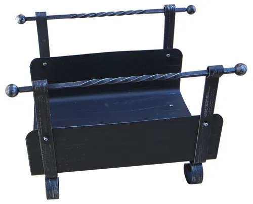 Holzkorb Schmiedeeisen schwarz patiniert von Südmetall Brennholz Korb