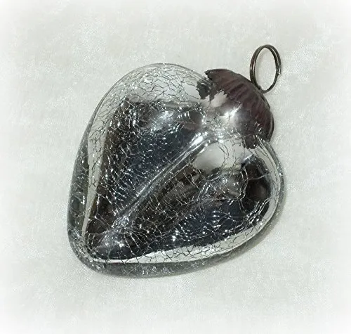 Dekohänger 'Herz' aus Glas antiksilber 9 cm