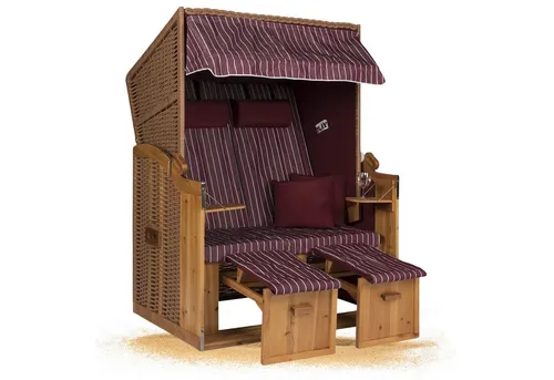 Hanse Strandkorb Ostsee 2 Sitzer rot weiß von Strandkorb Hanse