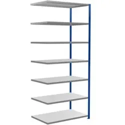 Schulte Anbauregal Steckregal MULTIplus250 3000 x 1300 x 800 mm 7 Fachböden Kreuzstrebe RAL 5010 enzianblau/verzinkt