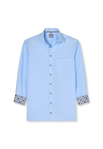 OLYMP Herren Oberhemd Langarm 100184, Comfort Fit in Blau - Elegantes Langarmhemd in Comfort Fit für optimalen Tragekomfort. Pflegeleicht und ideal für den Alltag oder besondere Anlässe.