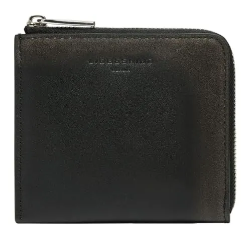 Liebeskind Berlin Lou Vintage Leather Nino Purse XS Black - Damen-Geldbörsen aus natürlichem Rindsleder im Vintage-Look, kompakte Größe mit praktischem Rundum-Reißverschluss und Kartensteckplätzen – ideal für kleine Handtaschen.