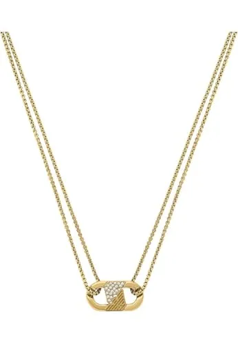 Emporio Armani Herren-Edelstahl-Halskette mit Karabinerverschluss, Ernte-Gold - Elegante Herren-Halskette aus poliertem Edelstahl in Gold, ideal für stilbewusste Männer, die ihr Outfit aufwerten möchten.