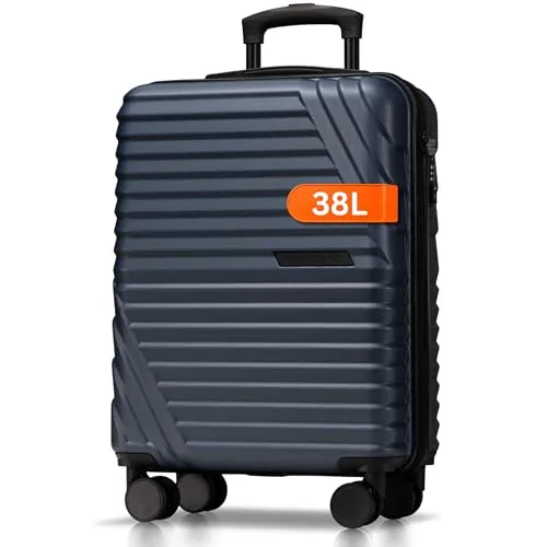 Cocoono Premium Handgepäck Koffer 55x40x20cm - Ideal für Ryanair, Lufthansa und mehr - Leichter 38L Handgepäck Koffer mit stabiler Hartschale und 360° Rollen für mühelose Mobilität. Ausgestattet mit TSA-Schloss für sicheres Reisen und verstellbarem Teleskopgestänge für hohen Komfort.