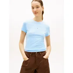 Tommy Jeans Tjw Slim Linear Tee EXT DW0DW18398 T-Shirt S/S, Blau (Puderblau), XS Damen