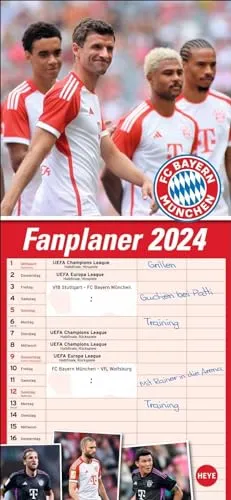 FC Bayern München Fanplaner 2024 Mehrfarbig