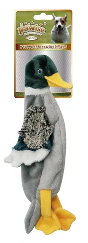Plüschente, Hundespielzeug L 45 cm lang Ente zum Jagen/Spielen mit Quietsche