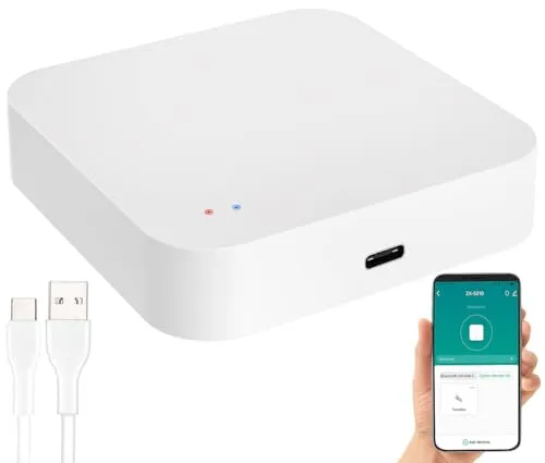 Luminea Home Control 2in1 WLAN Gateway - Smart & Ferngesteuerte Stecker: Bindet ZigBee- und Bluetooth-Geräte in Ihr WLAN ein für einfache Steuerung über die kostenlose ELESION-App.