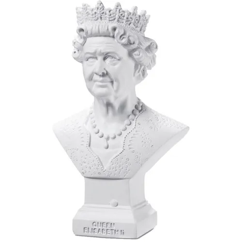 Weiße Deko Figur Büste englische Queen Elisabeth II. von Isideco