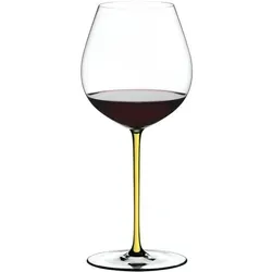 Riedel Fatto A Mano Pinot Noir Gelb - Elegantes Weinglas für Pinot Noir – handgefertigt mit pinkem Kristallstiel, perfekt für die Aromaentfaltung fruchtbetonter Rotweine.