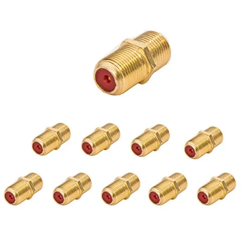Premium X 10x F-Verbinder Buchse/Buchse für F-Stecker jeder Größe 4-8,2mm für Koaxial Antennenkabel Sat Kabel