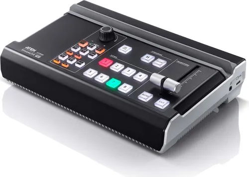 Aten UC9040 StreamLIVE Pro – All-in-One Mehrkanal AV Mixer - Vereinfachen Sie Ihr Livestreaming mit dem kompakten Aten UC9040. Integriert 1080p Videoaufnahme, Umschaltung und Audiomischung für professionelle Übertragungen auf Plattformen wie YouTube und Twitch.