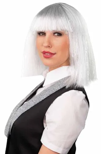 Perücke: Space-Perücke »Laser«, weiß-silber